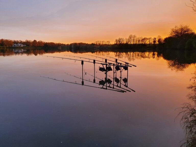 bild zeigt spirit of fishing, angelgewässer mit anaconda karpfenrute, bissanzer, rod pod