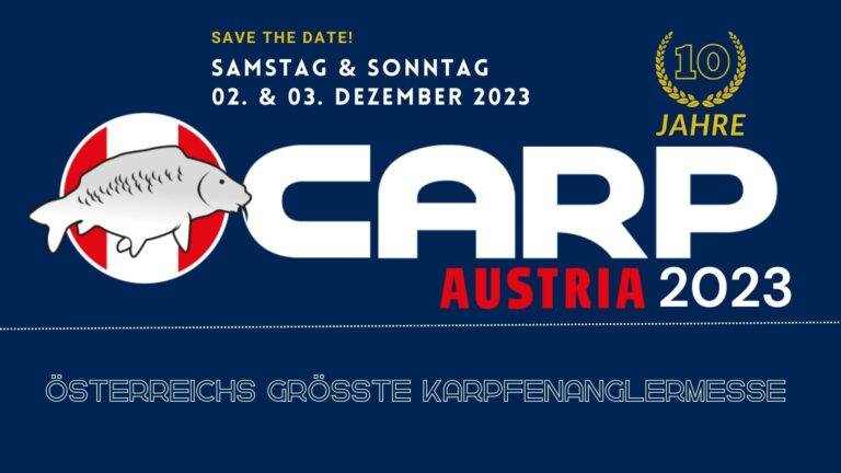 bild zeigt 10 jahre carp austria. angelmesse für karpfenfischen, welsfischen und modernes rauchfischangeln.