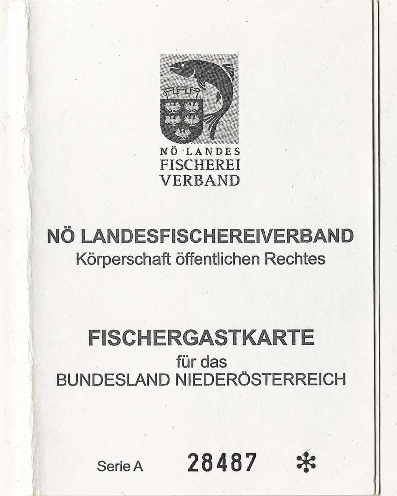 Guest fishing card and water permit in Lower Austria for fishing in Austria