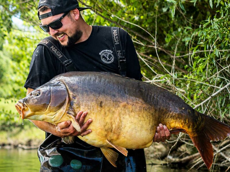 Michael Siegmund sa šaranom u šaranskom ribolovu za Floppybaits