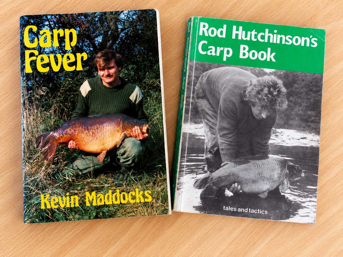 Carp Fever od Kevin Maddocks i Carp Book od Rod Hutchinson kao utjecajne knjige moderne šaranske povijesti