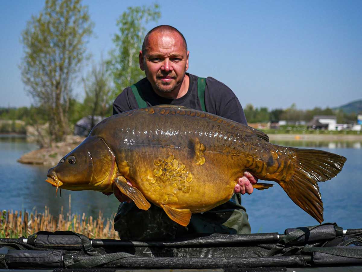 Mario Mild of MM Baitservice with a big carp