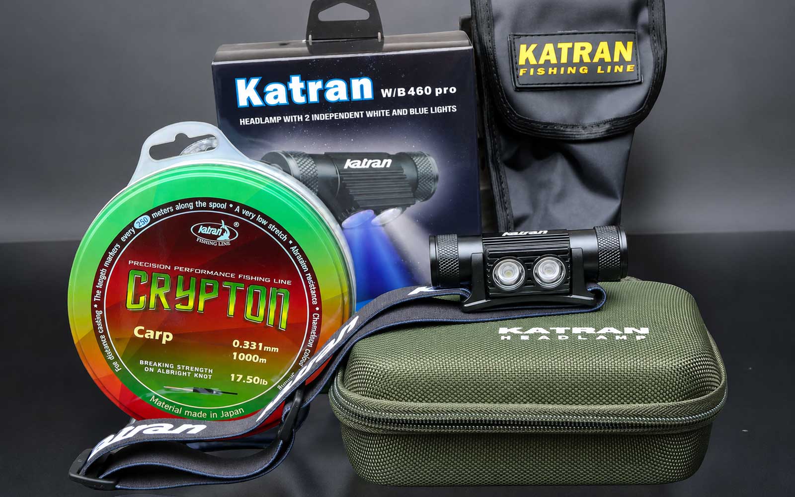 Katran Messestand mit Synapse, Crypton, Hooklinks, Fluorocarbon und Spod Marker Braid auf der Carp Austria Fischerei Messe