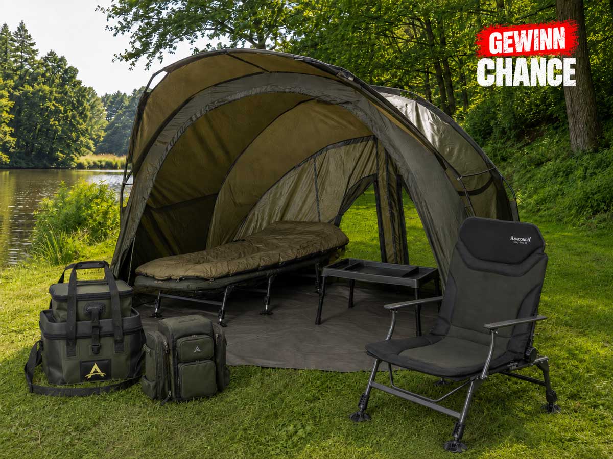 Komplettes Anaconda Karpfen-Camp mit sieben Produkten als MEGA-Hauptgewinn
