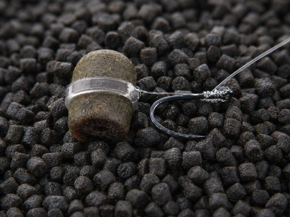 Pellets für Karpfen am Haarvorfach mit Pellet Band, Pellet Stop und Spike montieren