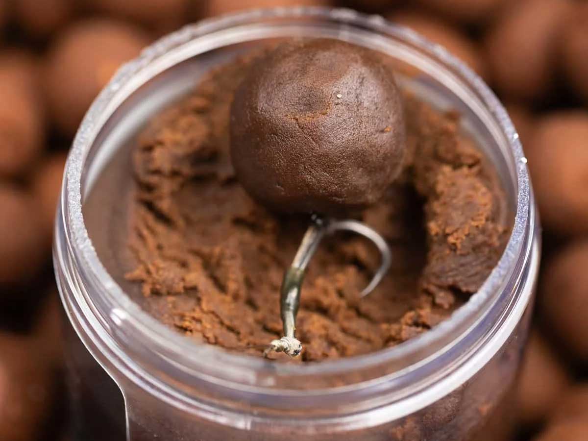 NVIBE Paste als Ummantelung für einen Karpfen-Hakenköder