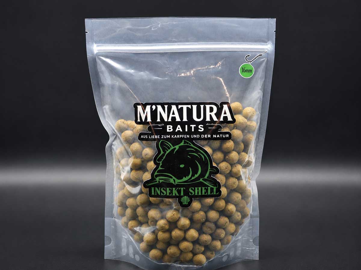 M’NATURA-Baits INSEKT SHELL Boilies in der Verpackung