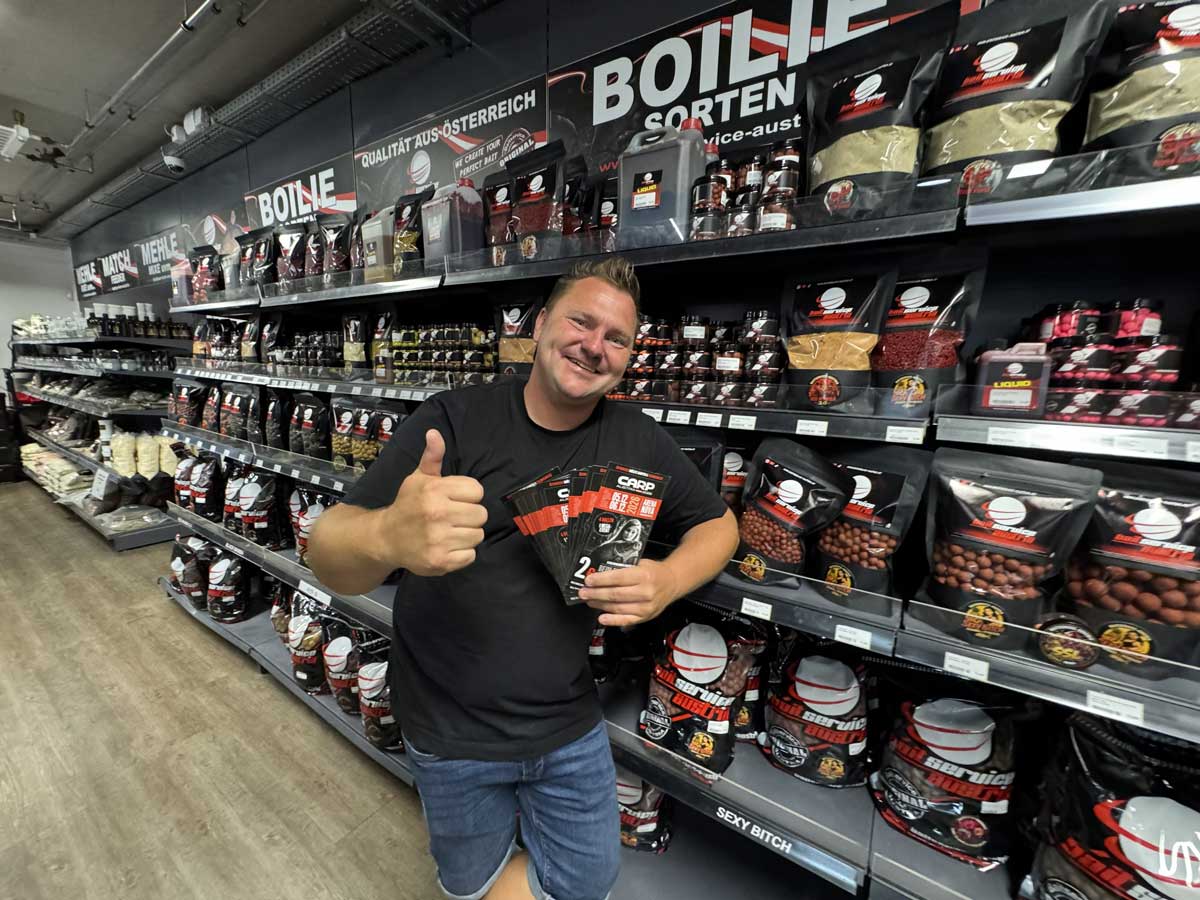 2 Euro Spargutscheine für den Carp Austria Tageseintritt bei AnglingMaxx in Hartberg erhältlich