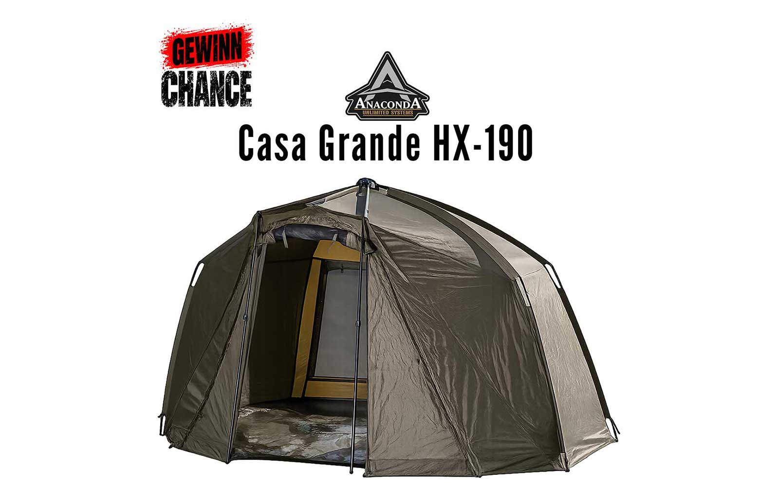 Anaconda Casa Grande HX-190 Karpfenzelt mit 190 cm Höhe als MEGA-Gewinn