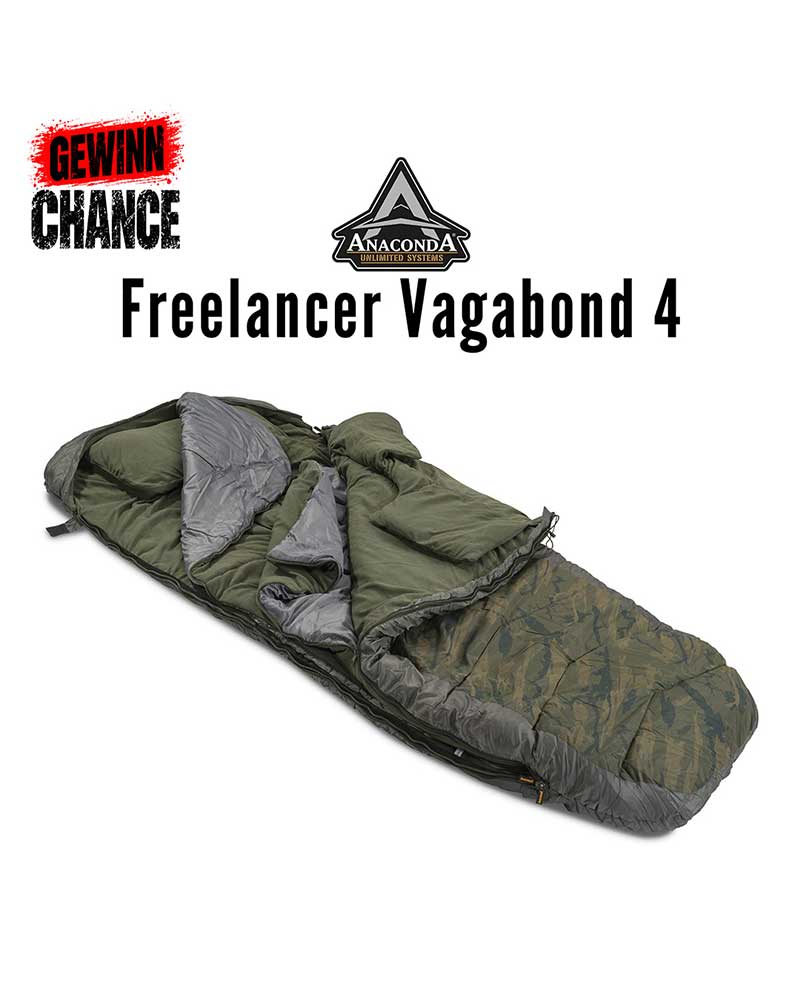 Anaconda Freelancer Vagabond 4 als warmer Angelschlafsack und Gewinnchance