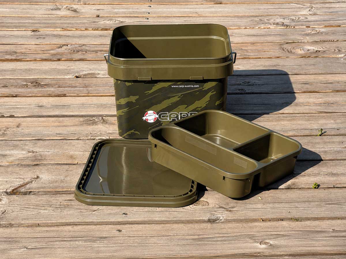 Carp Austria Camo Bucket mit optionalem Insert für Angelzubehör