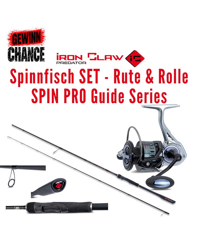Iron Claw Spinnrute und PRO 3000S Rolle als Raubfisch MEGA-Gewinn