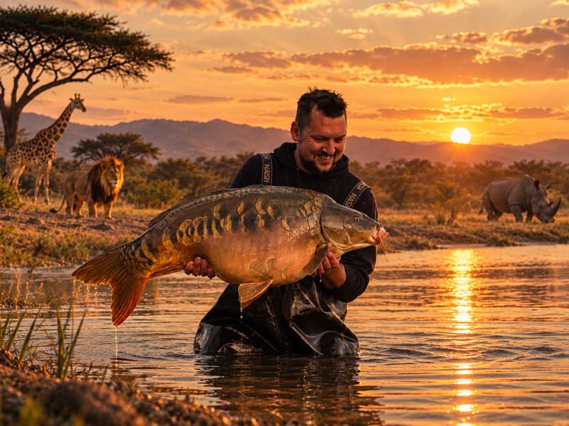 Karpfenangeln in Südafrika mit großem Karpfen, warmem Klima und außergewöhnlichen Angelgewässern für internationale Carp Fishing Reisen