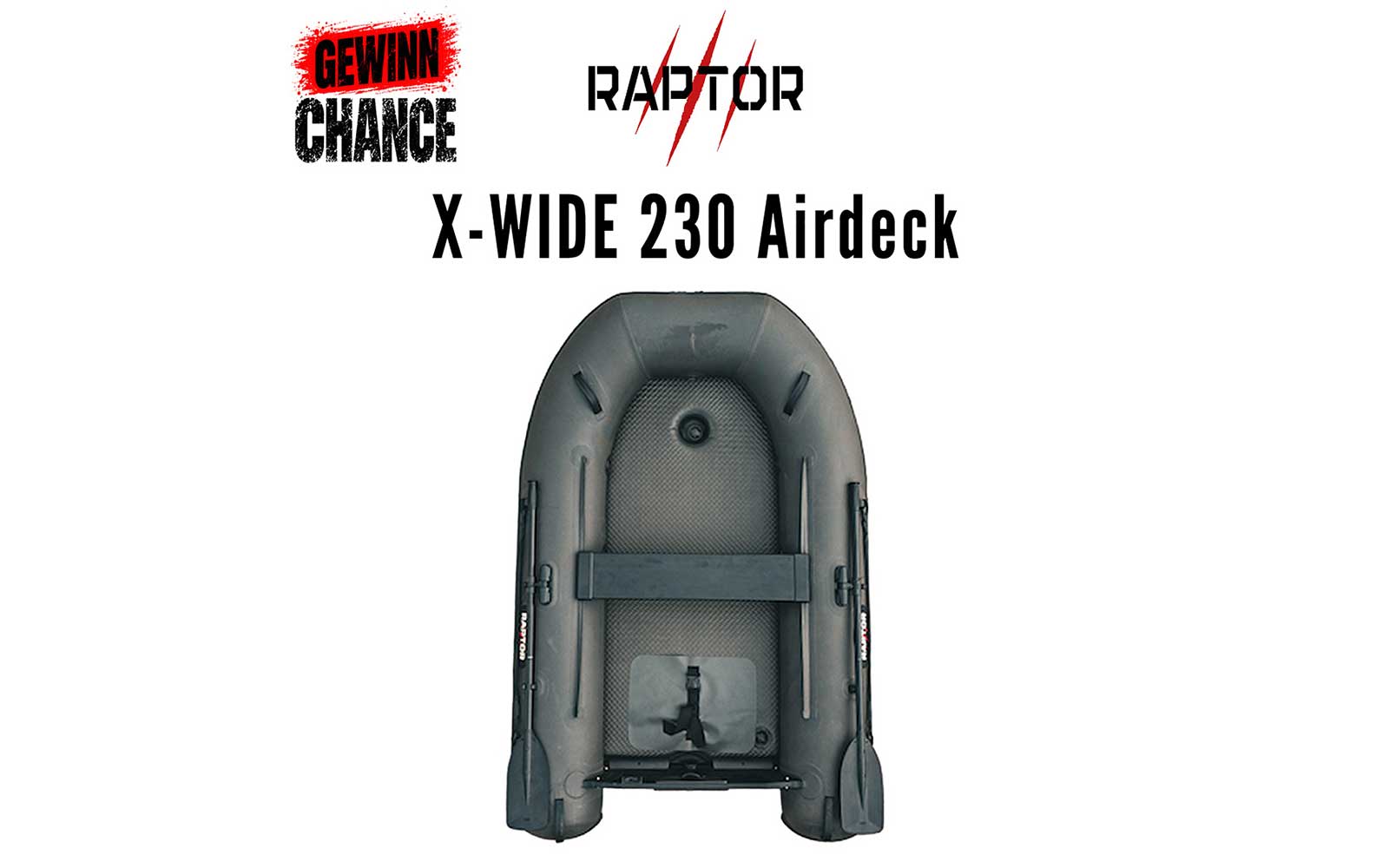 Raptor X-WIDE 230 Airdeck als Sondergewinn im Karpfen- und Raubfisch-Überraschungs-Eimer der Carp Austria