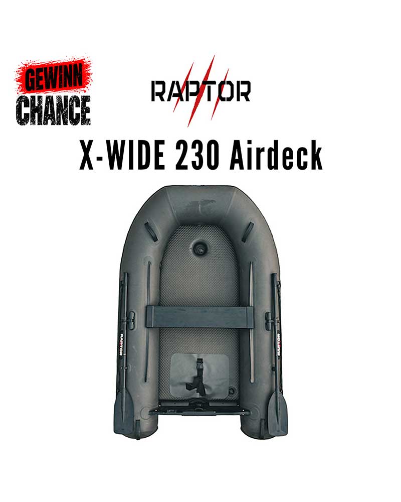 Raptor X-WIDE 230 Airdeck als MEGA-Gewinn für Karpfen- und Raubfischangler