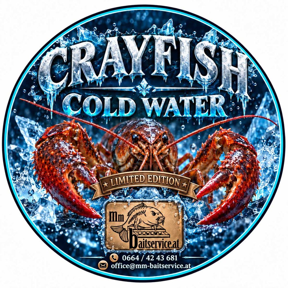 MM Baitservice Crayfish Cold Water Sonderedition mit Krebsaroma als Karpfenköder zur Abstimmung auf der Carp Austria